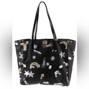 Marc Jacobs Graphic Print Nylon Tote Satchel Bag EUC Stars Keys Rainbows